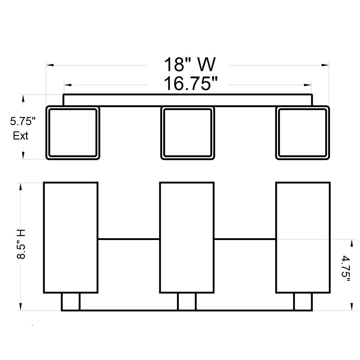 brushed steel light vanity