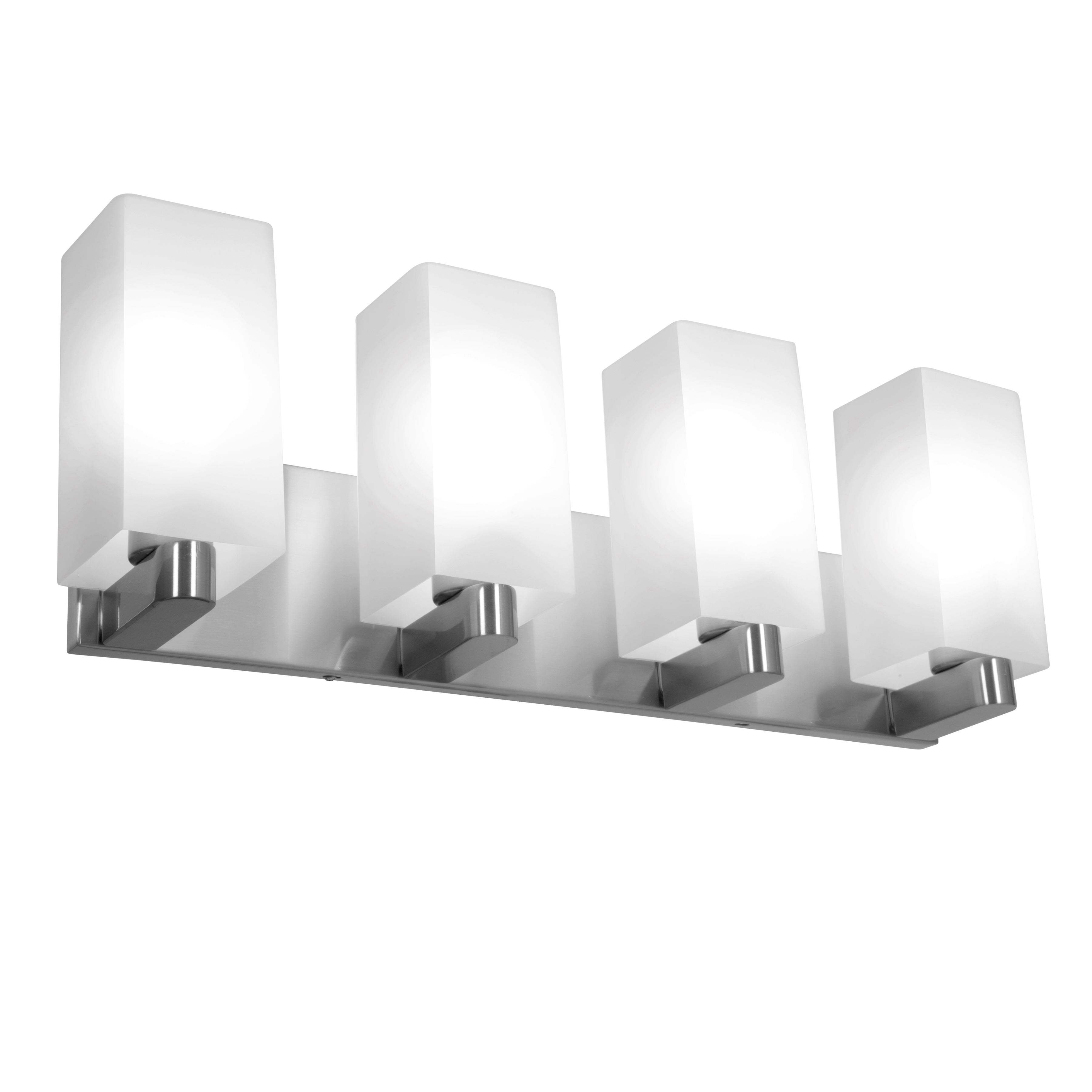brushed steel light vanity