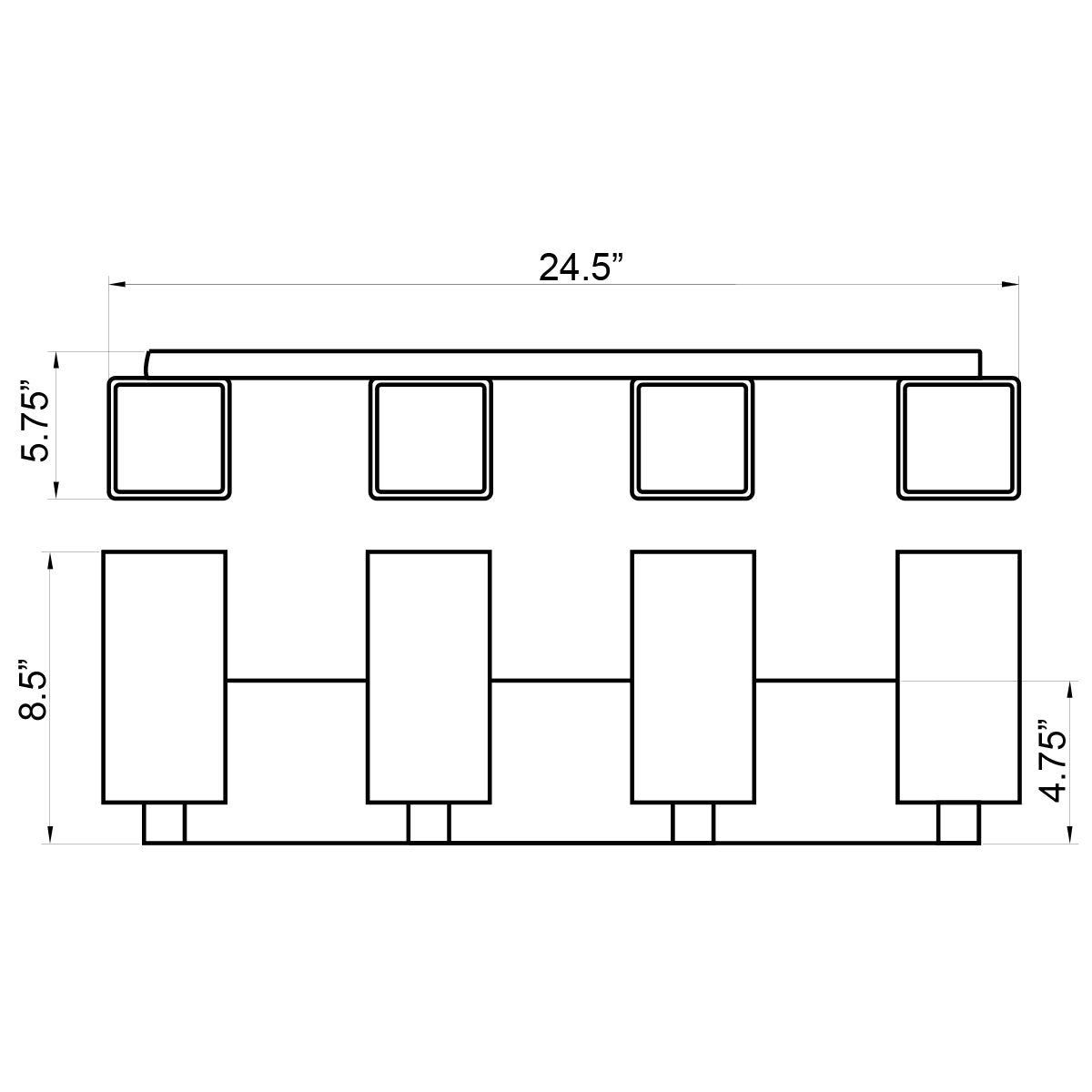 brushed steel light vanity