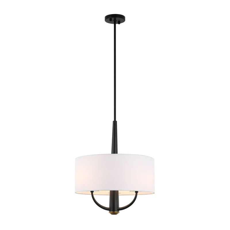 black/satin brass pendant light