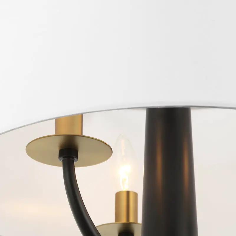 black/satin brass pendant light