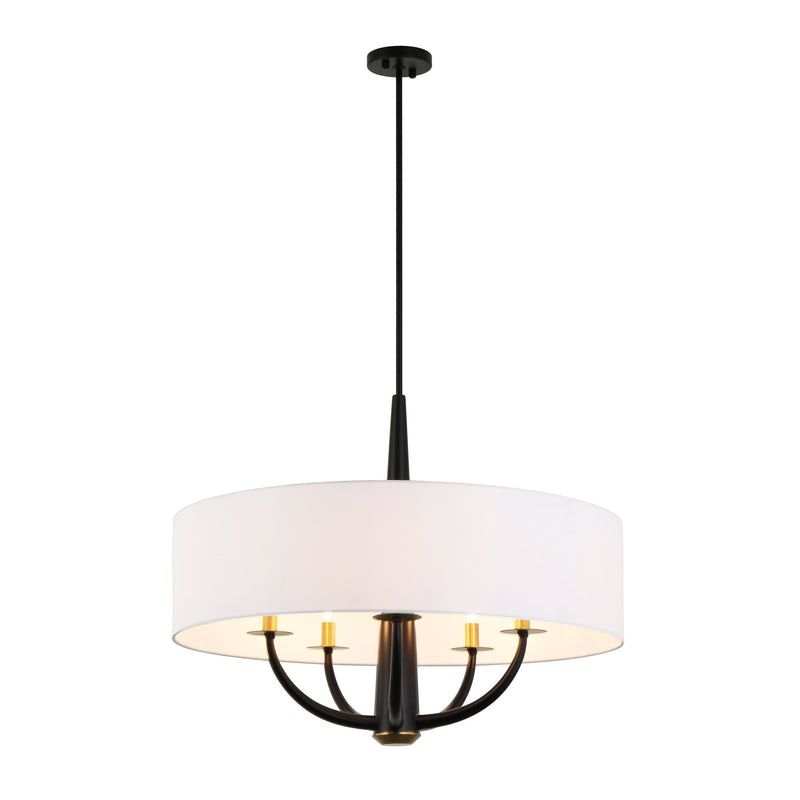 black/satin brass pendant light