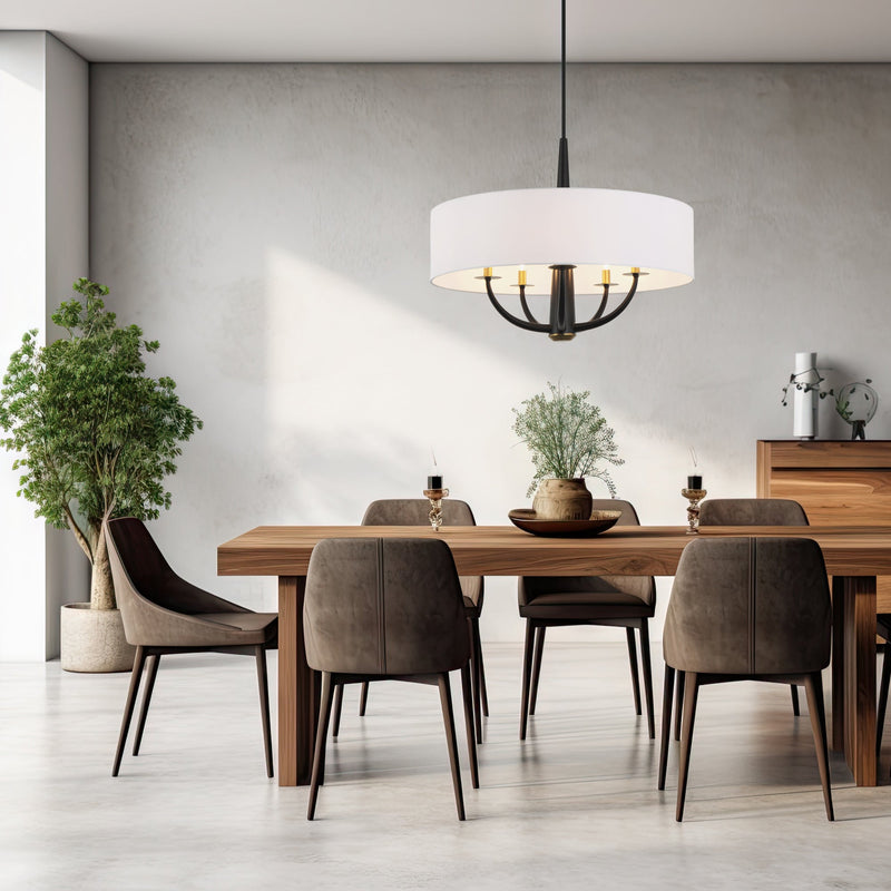 black/satin brass pendant light