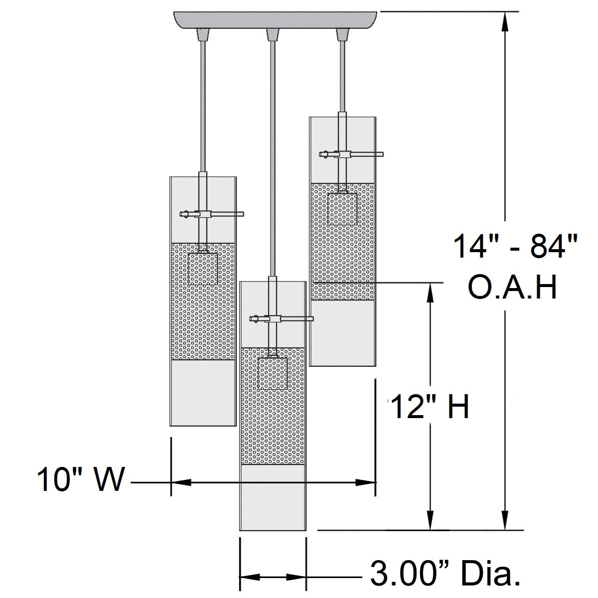 brushed steel pendant