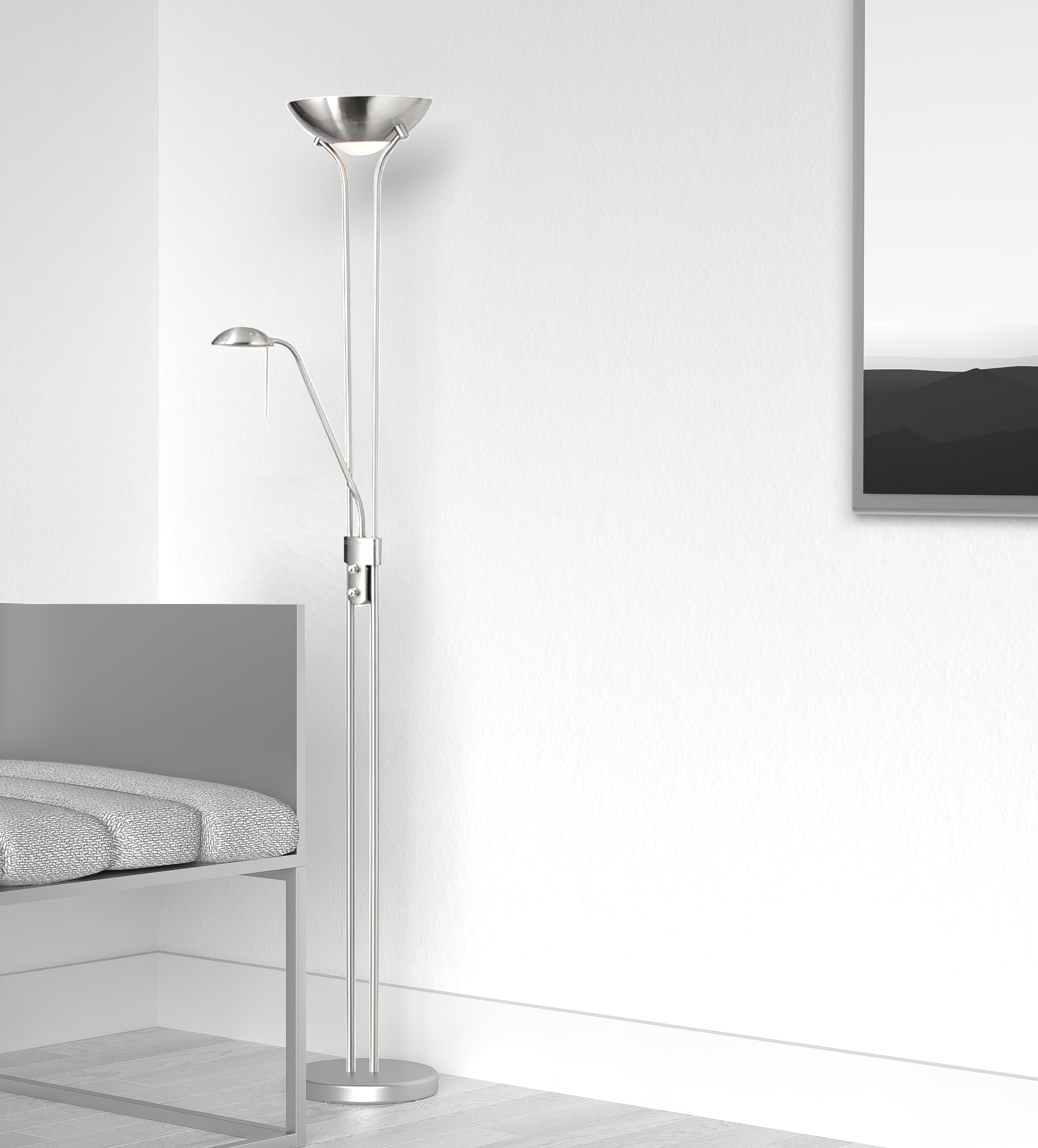 satin chrome floor lamp