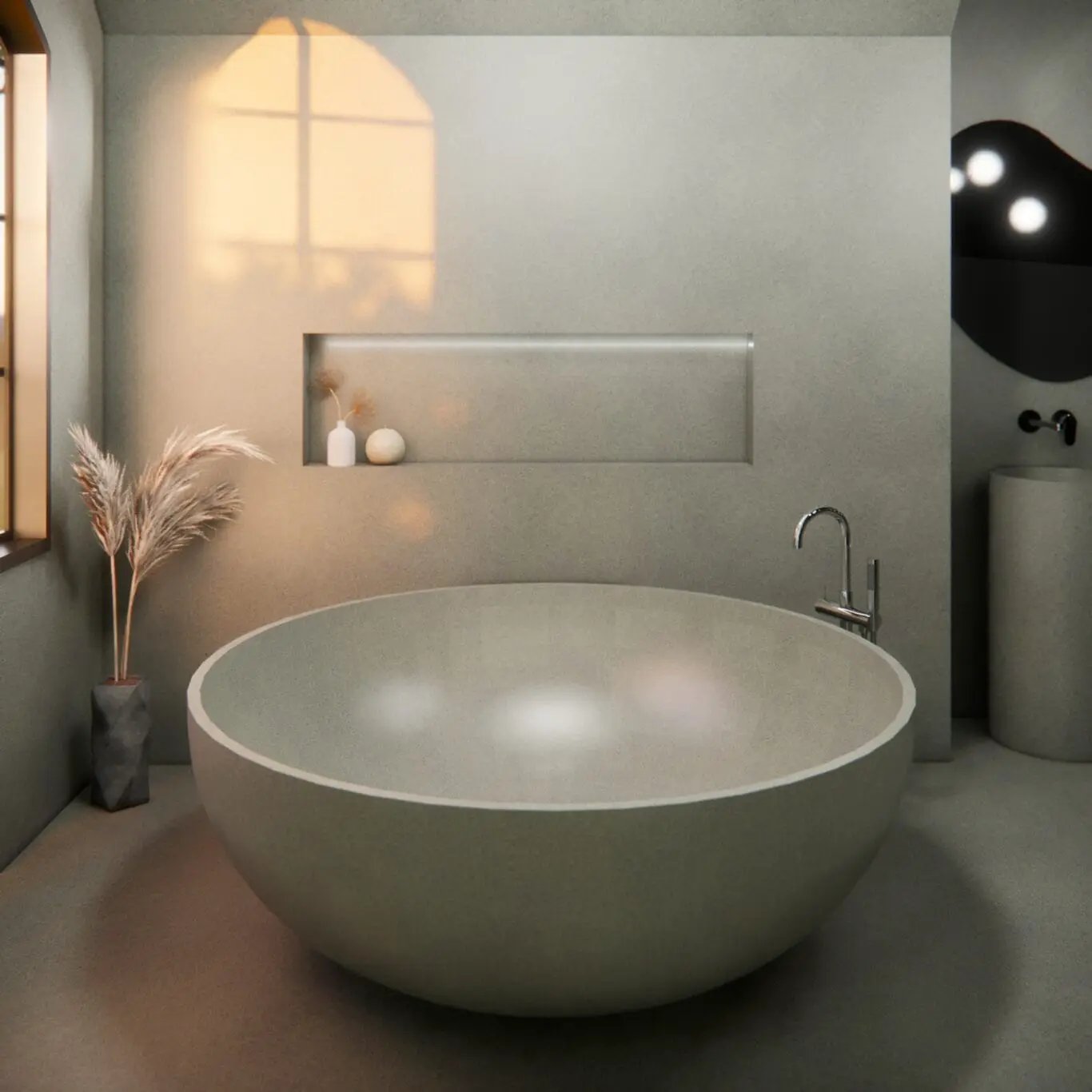 Balux Kopa 65 Concrete Freestanding Bathtub by Balux