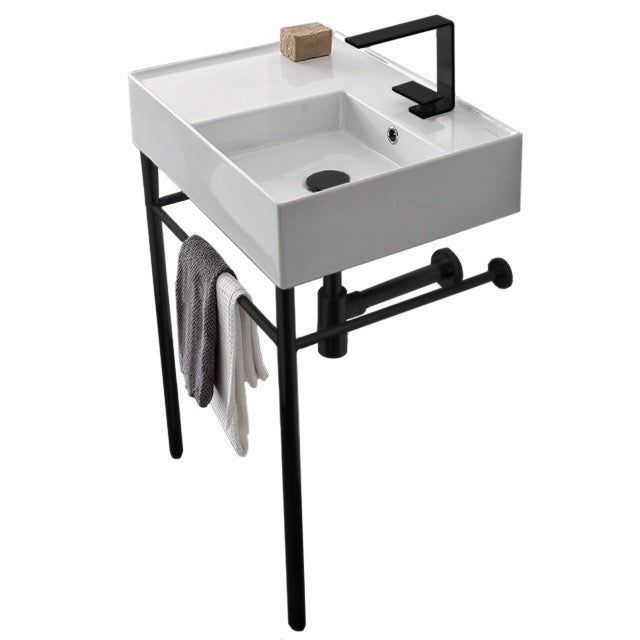 black bathroom sink