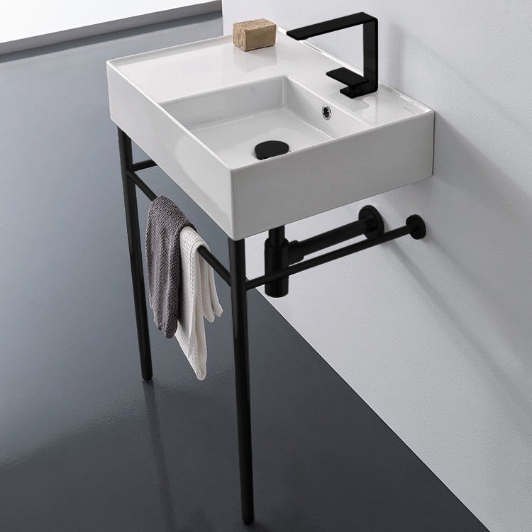 black bathroom sink