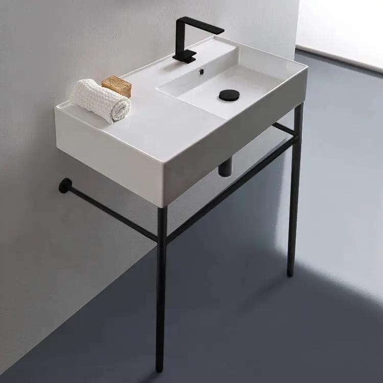 black bathroom sink