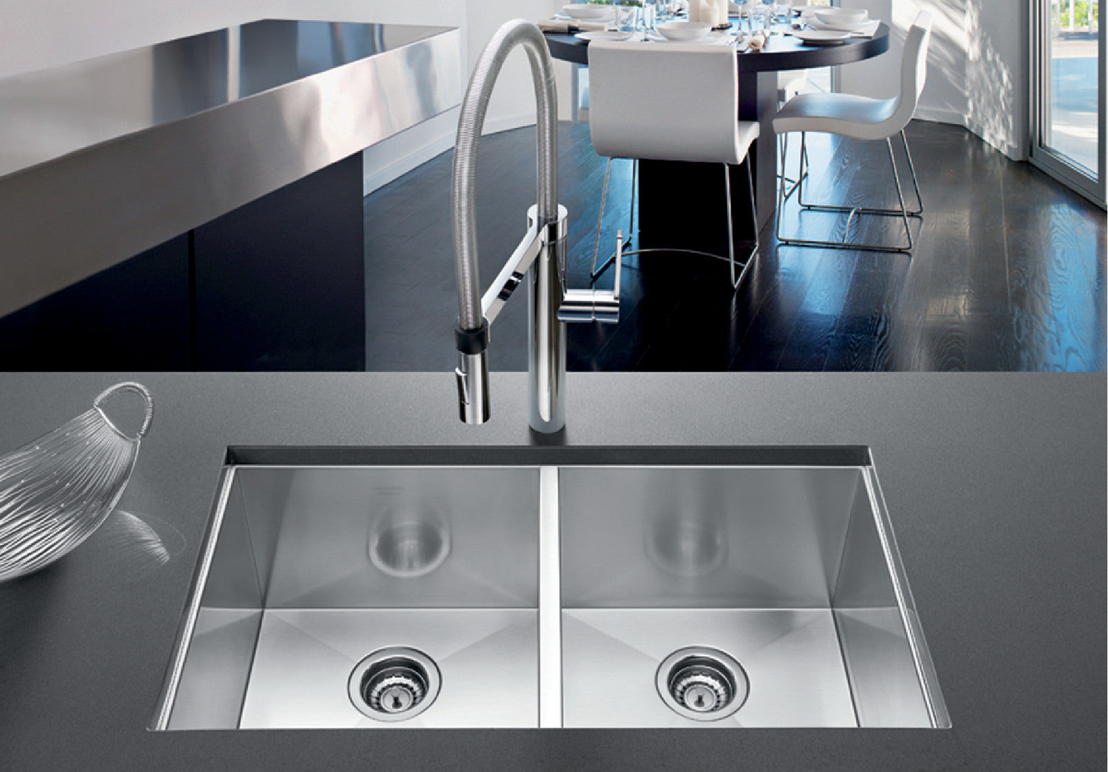 satin polish stainless steel sink