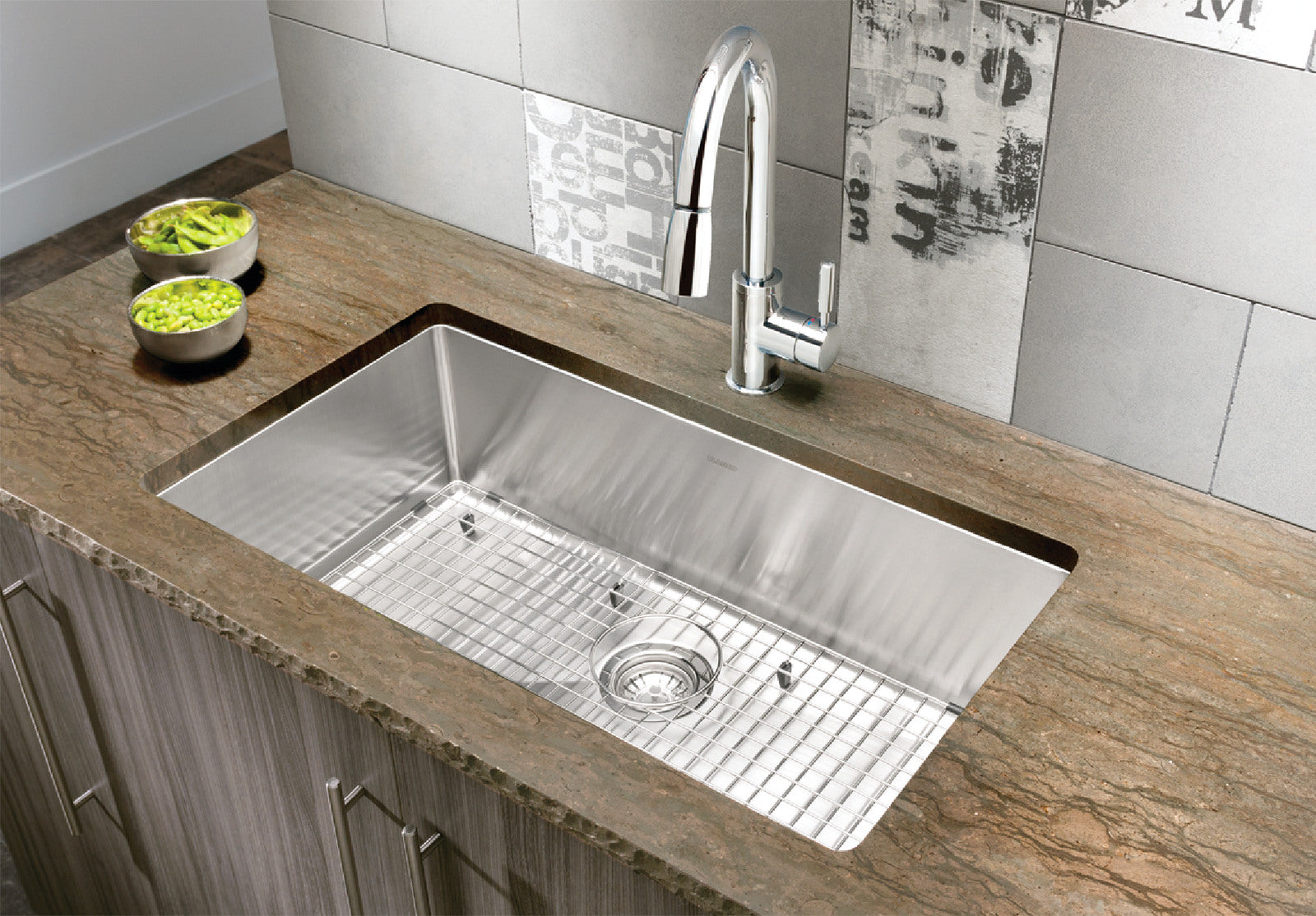 satin polish stainless steel sink