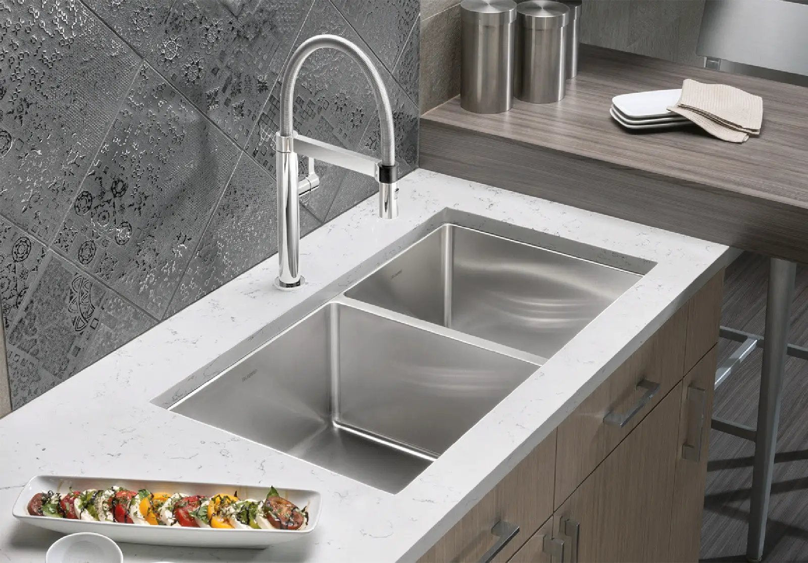 satin polish stainless steel sink