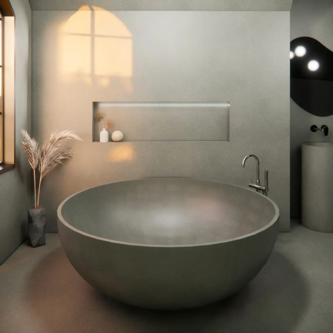 Balux Kopa 65 Concrete Freestanding Bathtub by Balux