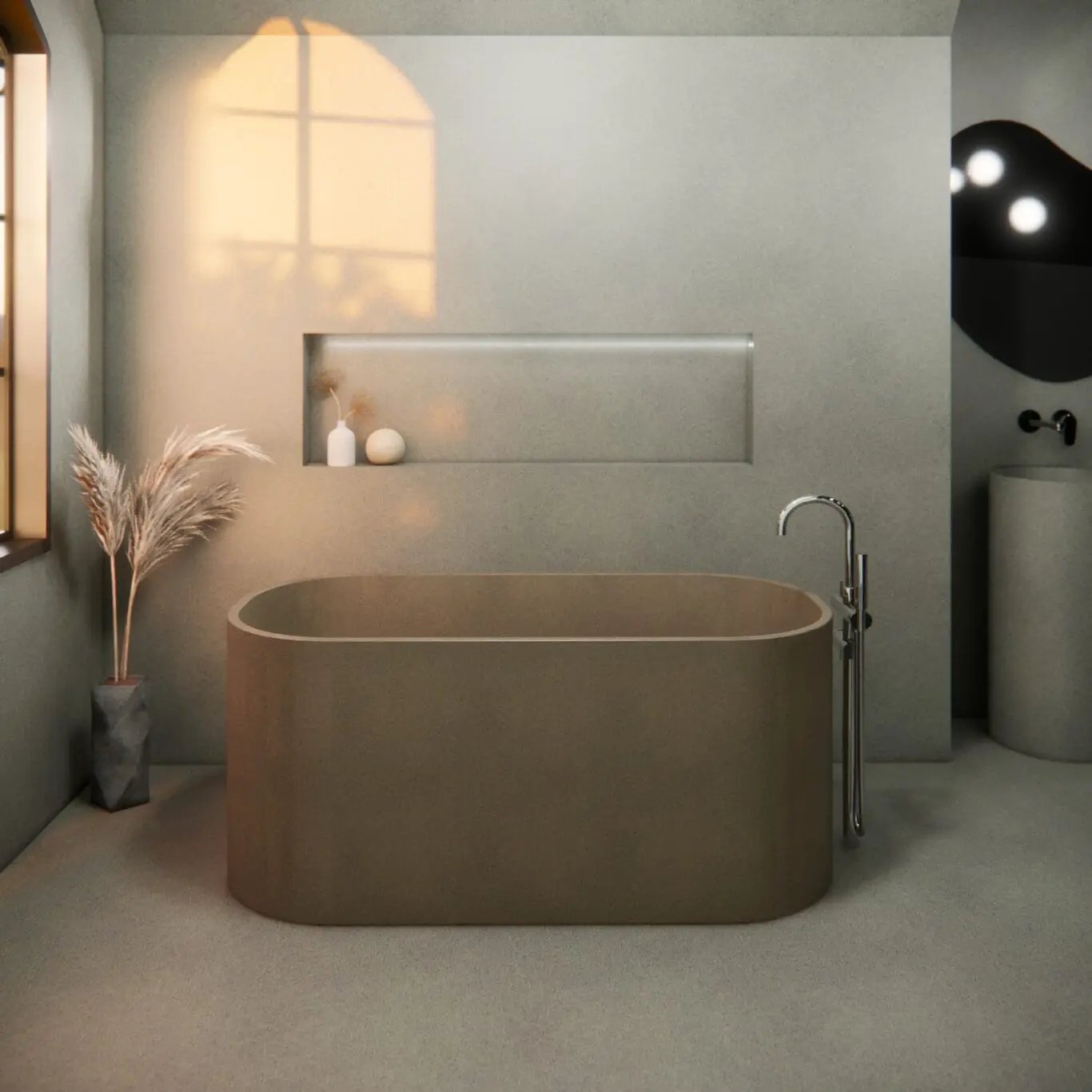 Balux Jasper Concrete Freestanding Bathtub by Balux