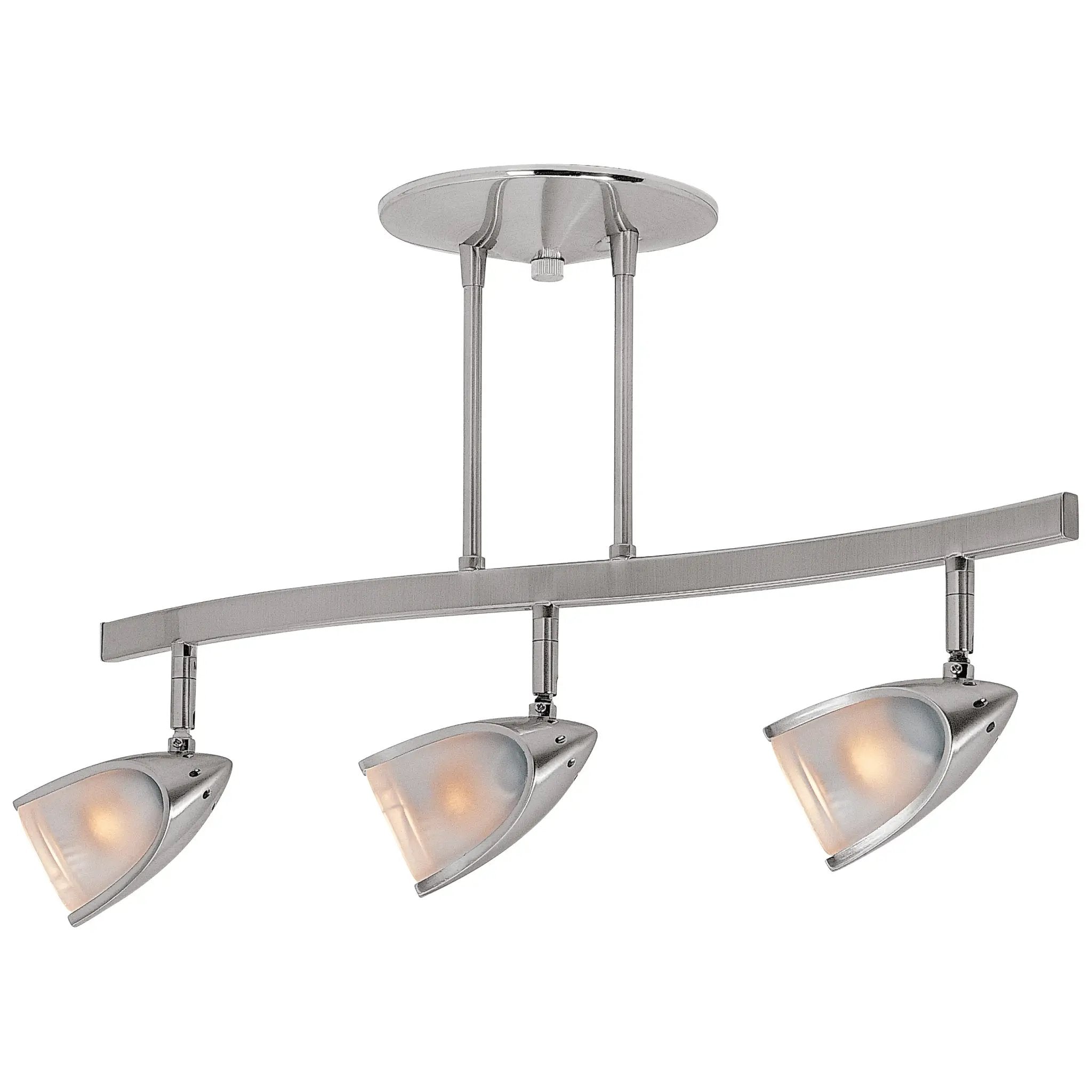 brushed steel 3 light adjustable led track
