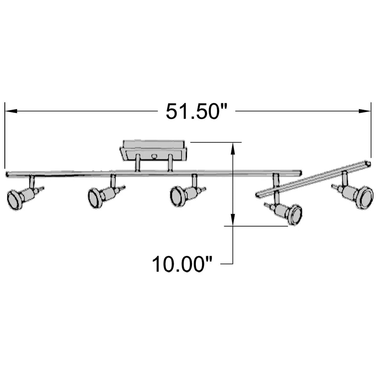 black 5 light adjustable led track