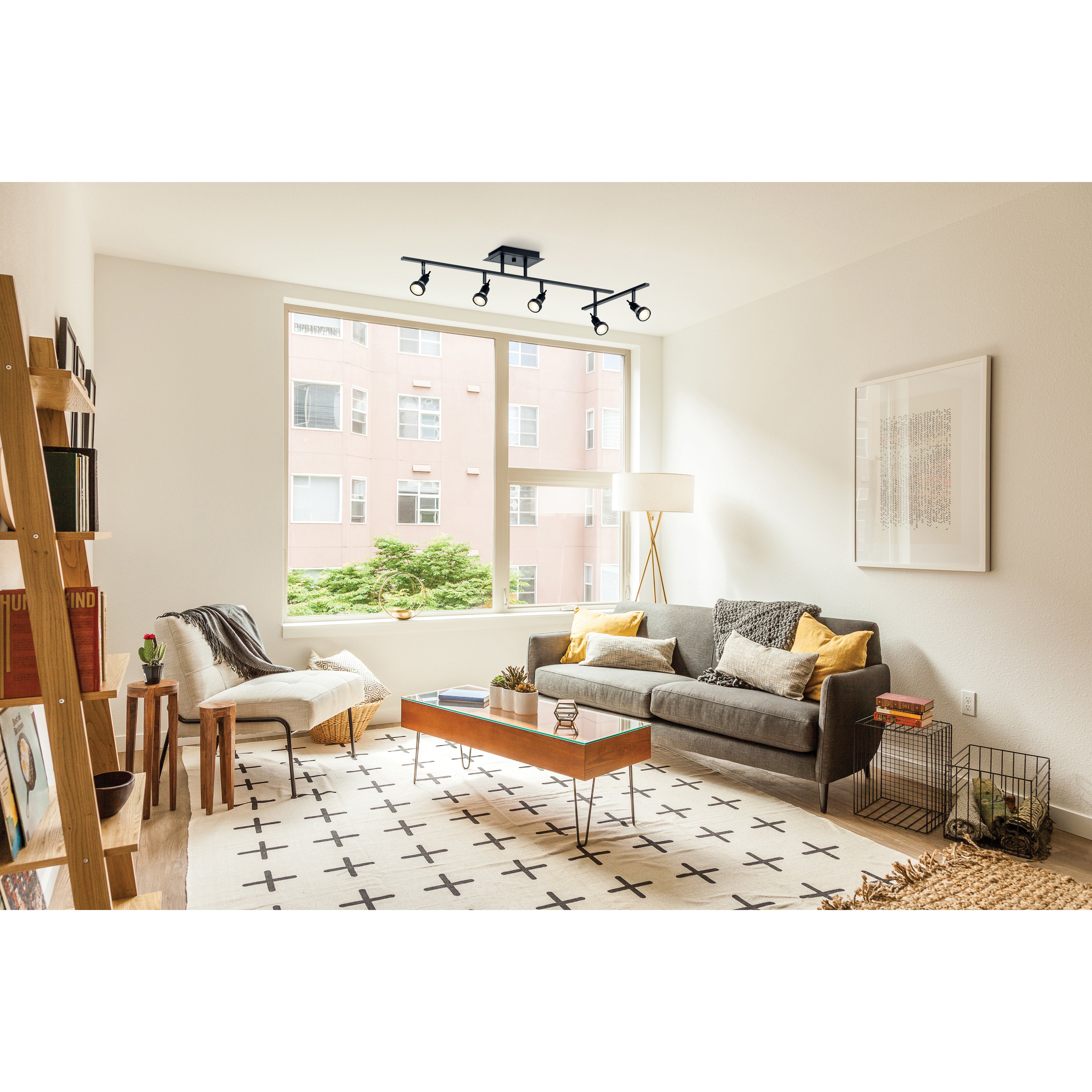 black 5 light adjustable led track