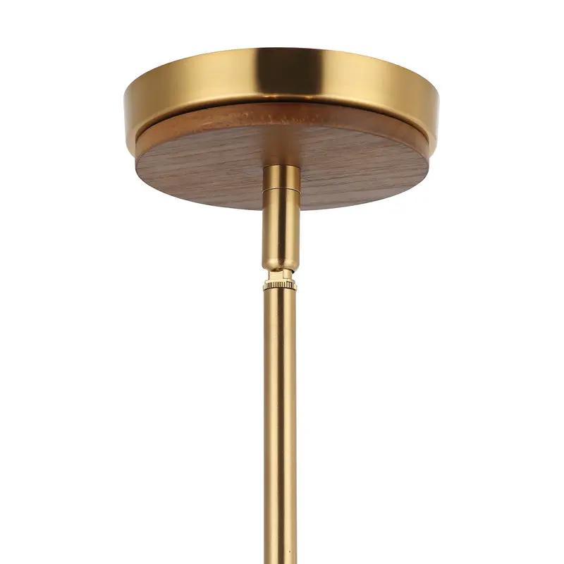 satin brass/medium walnut pendant light