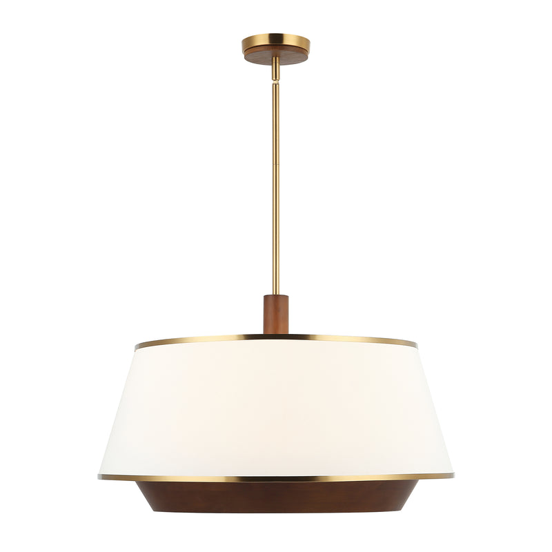 satin brass/medium walnut pendant light