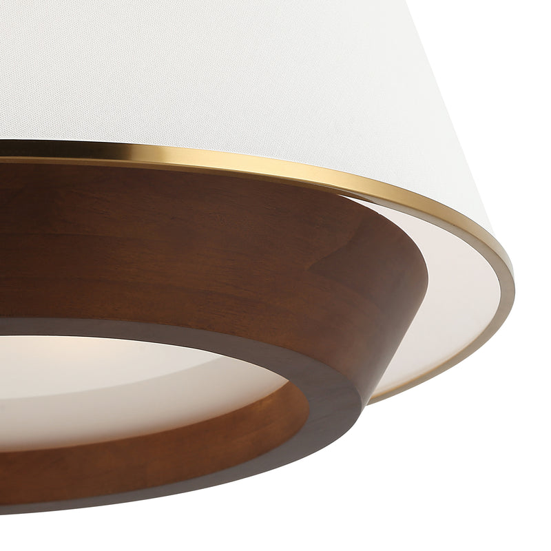 satin brass/medium walnut pendant light
