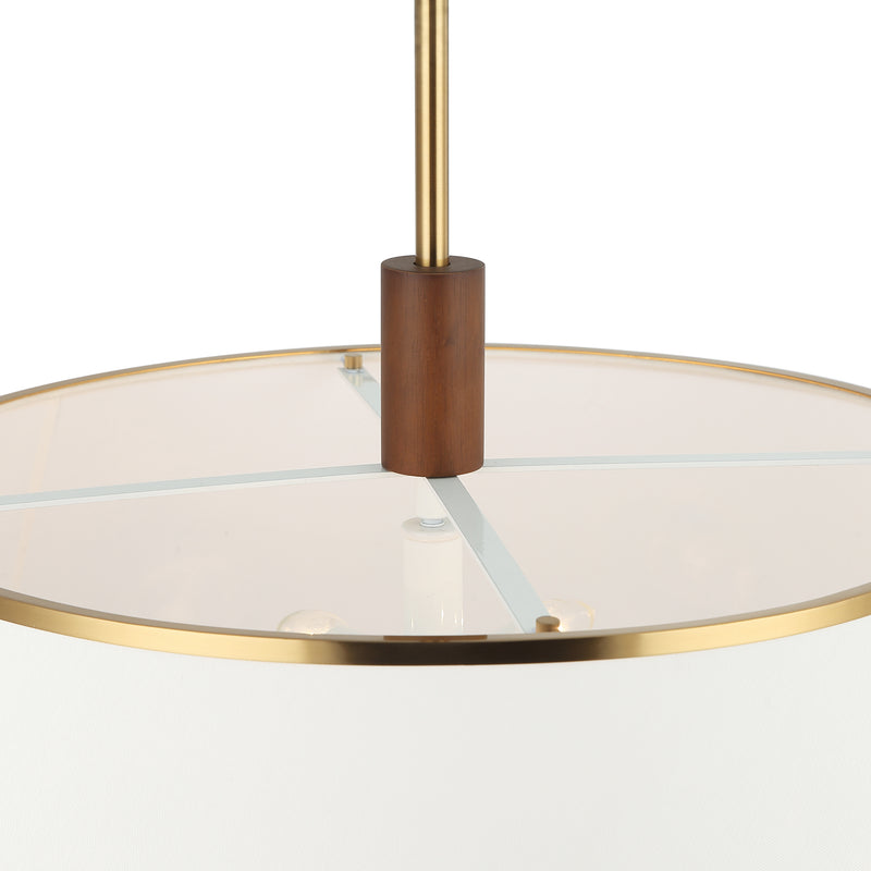 satin brass/medium walnut pendant light