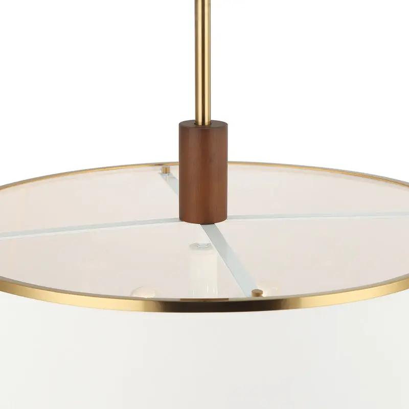 satin brass/medium walnut pendant light