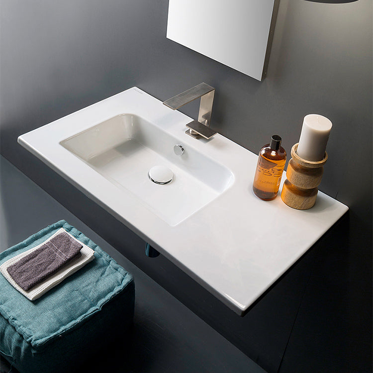 white bathroom sink