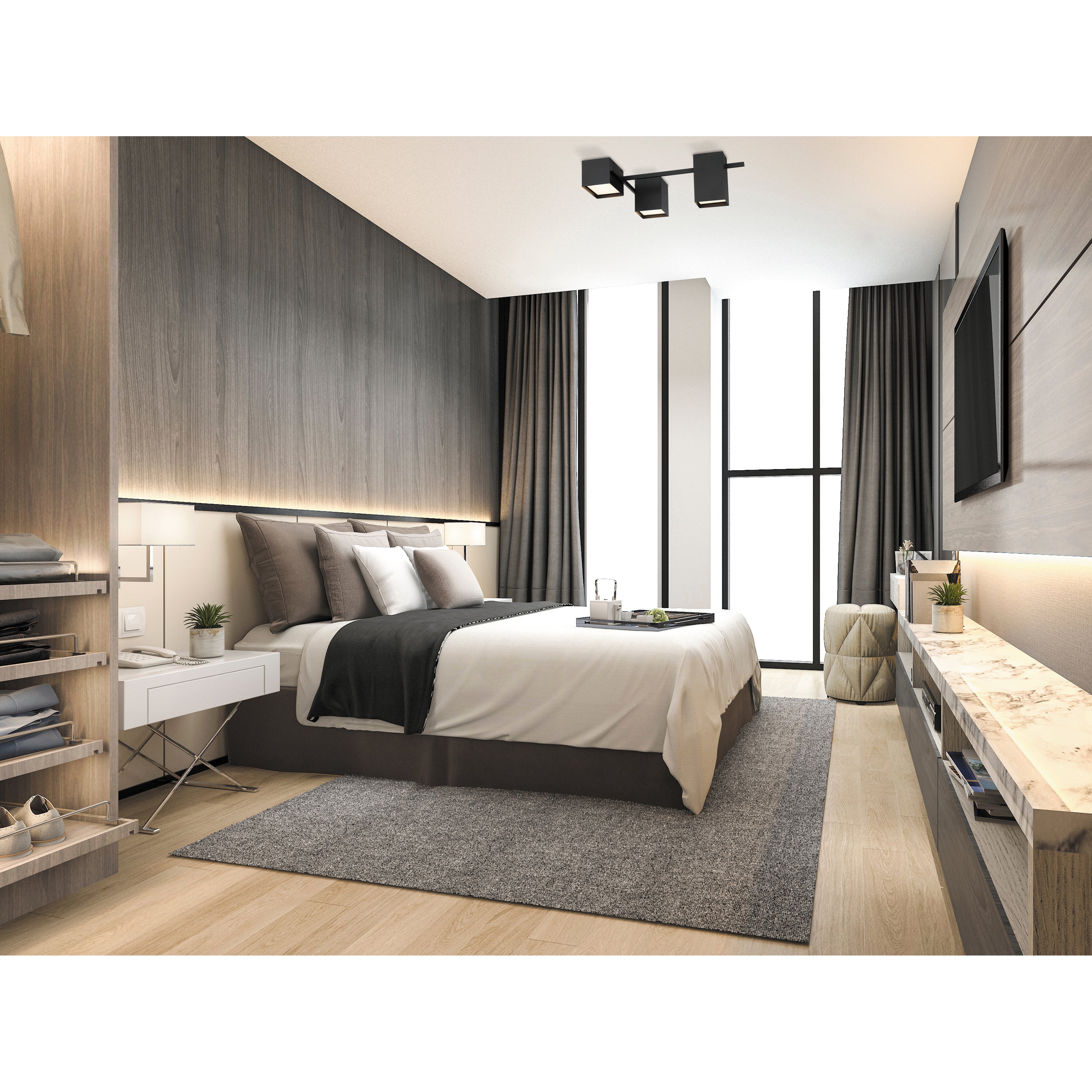 matte black led flush mount