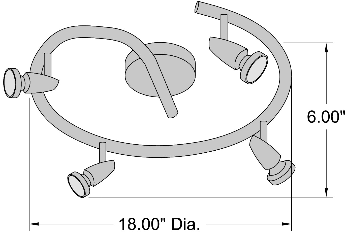 bronze 4 light adjustable led track