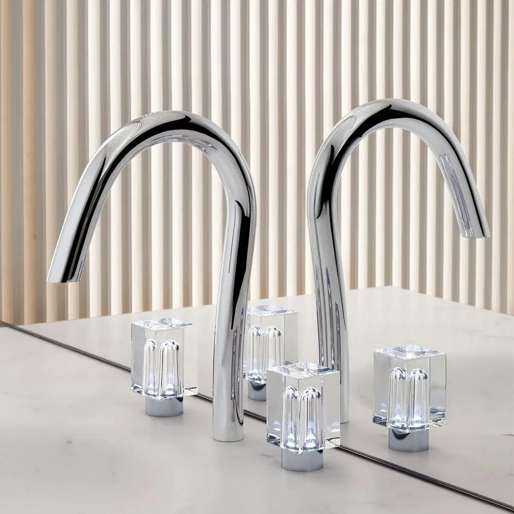 chrome polished faucet