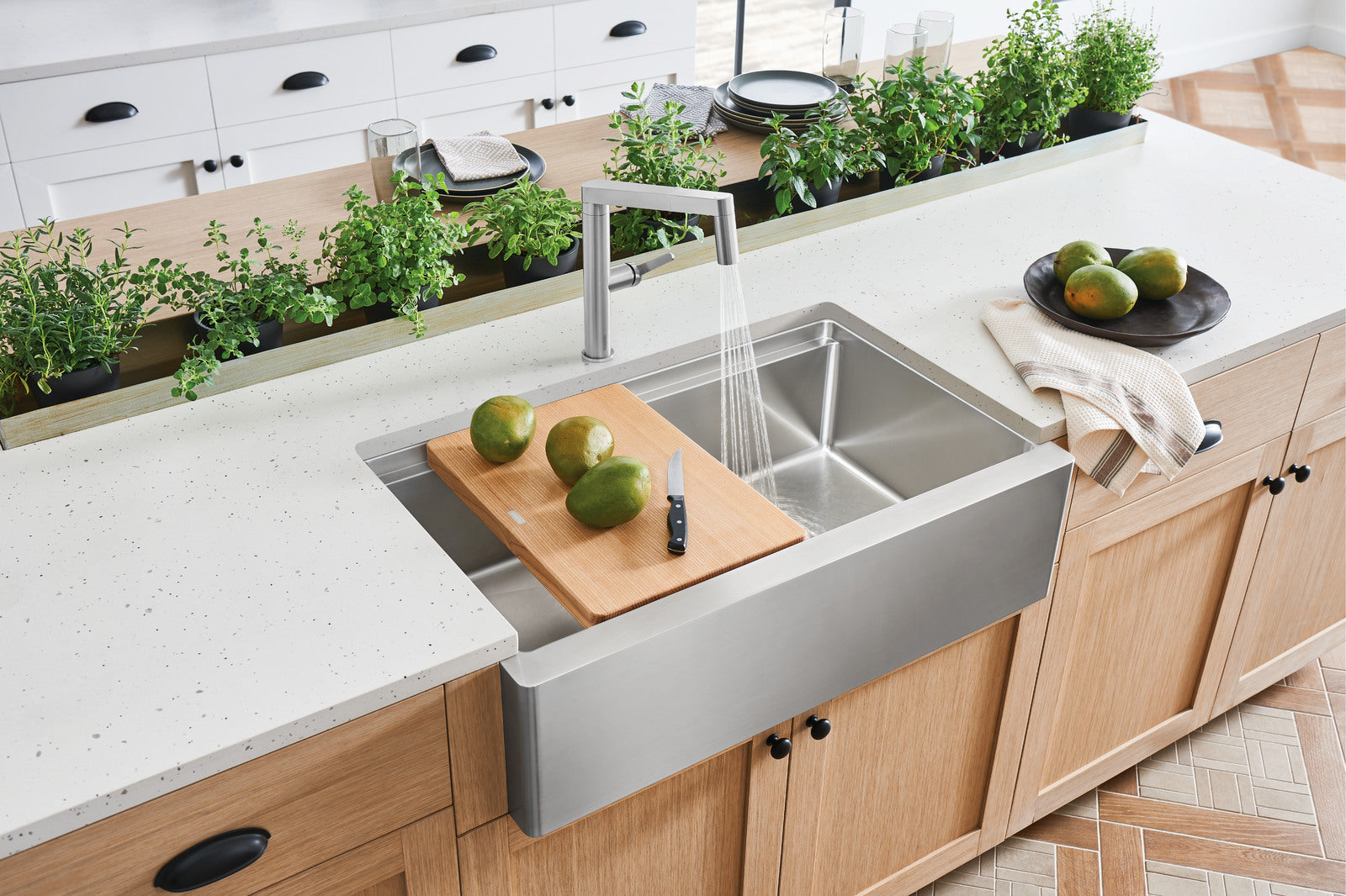 satin polish stainless steel sink