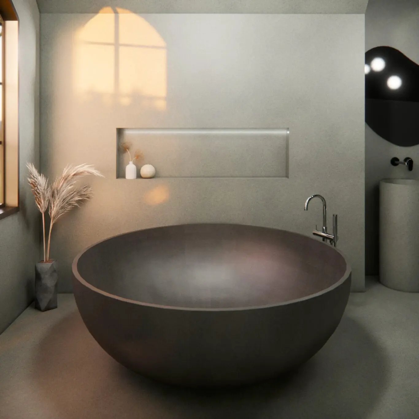 Balux Kopa 65 Concrete Freestanding Bathtub by Balux