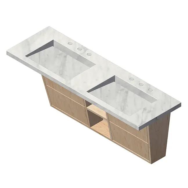 Lacava Libera 56" Wall Mount Under Counter Vanity by Lacava