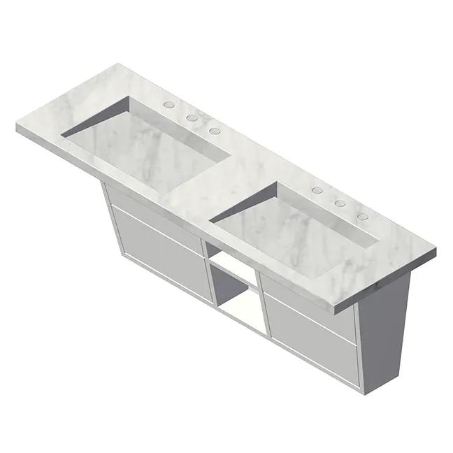 Lacava Libera 56" Wall Mount Under Counter Vanity by Lacava
