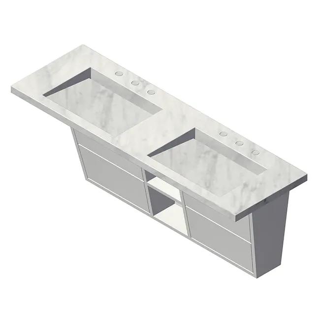 Lacava Libera 56" Wall Mount Under Counter Vanity by Lacava
