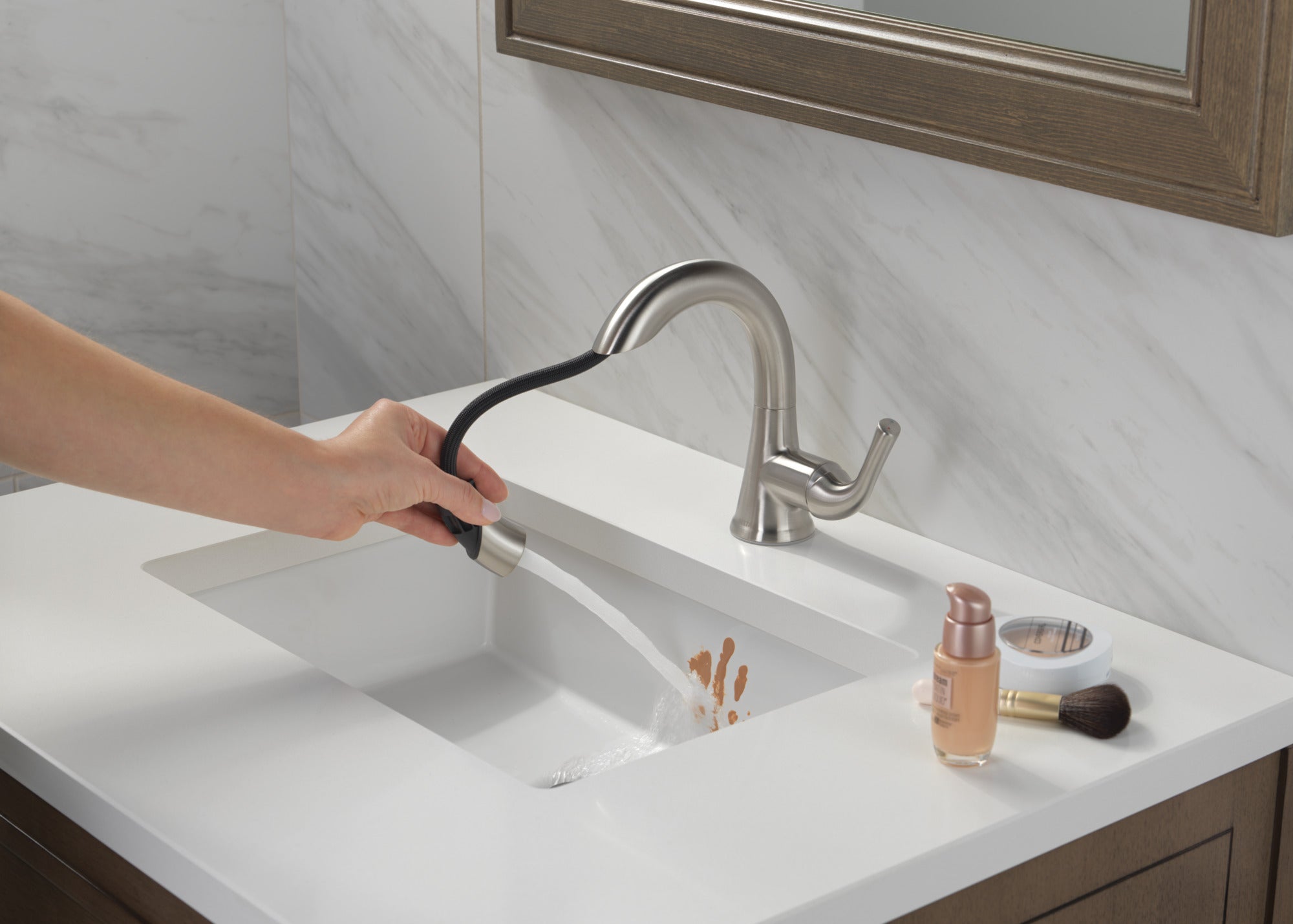 stainless bathroom faucet