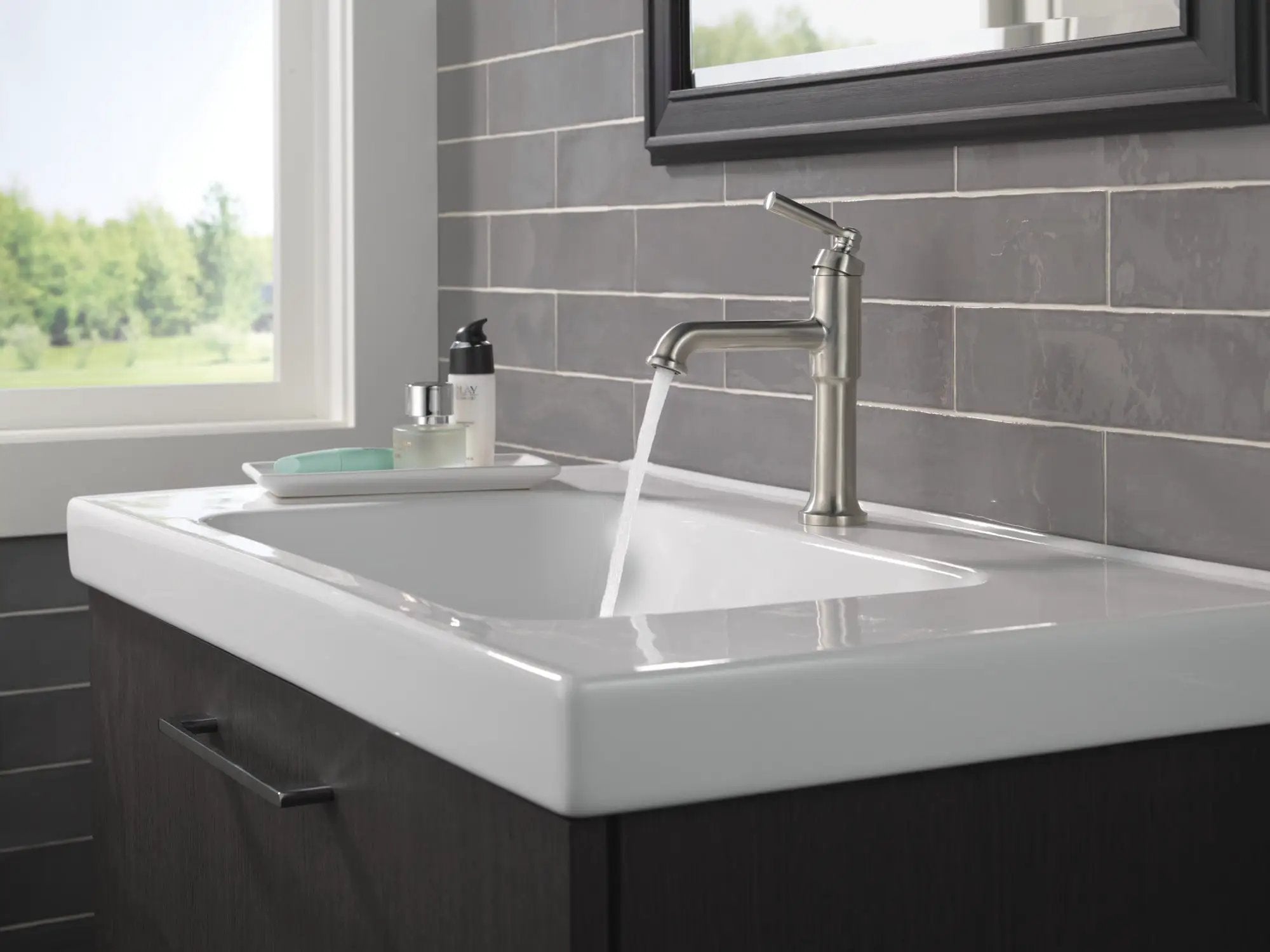 stainless bathroom faucet