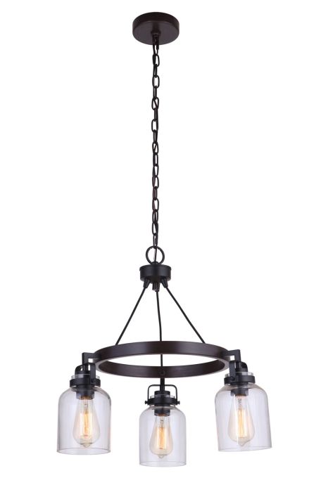 flat black / dark teak chandeliers