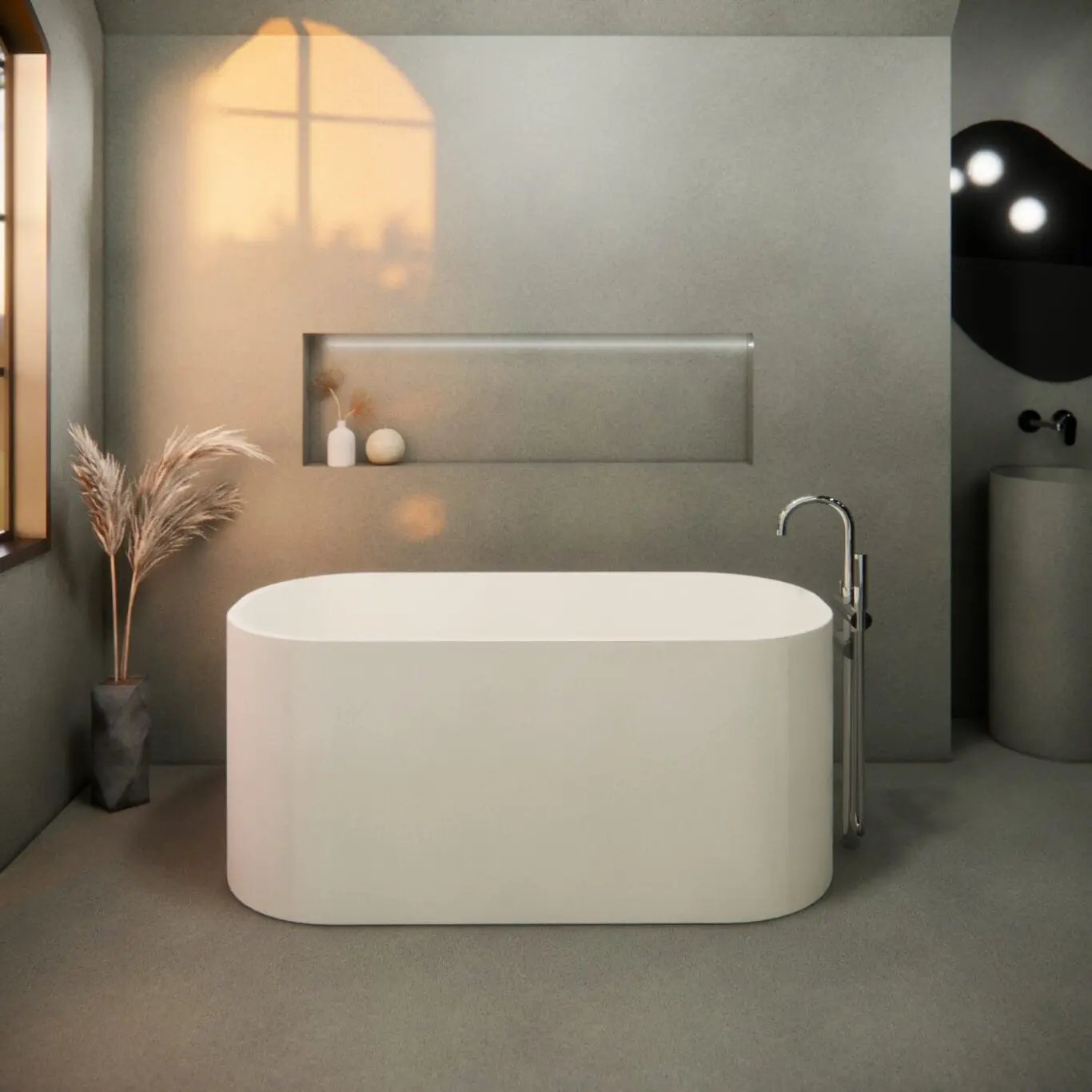 Balux Jasper Concrete Freestanding Bathtub by Balux