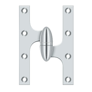 polished chrome hinge