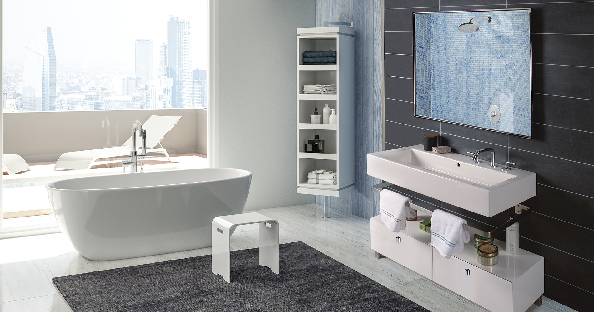 polished chrome shower head