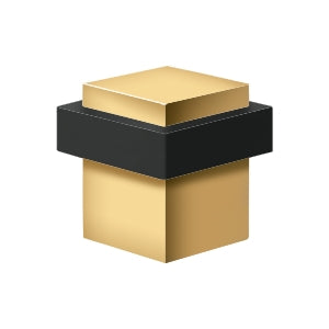 Deltana Square Universal Floor Bumper 1-3/8", Solid Brass