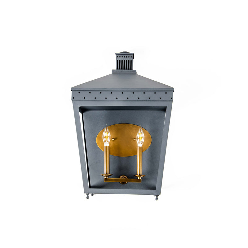 blackened zinc/antique bronze wall mount light