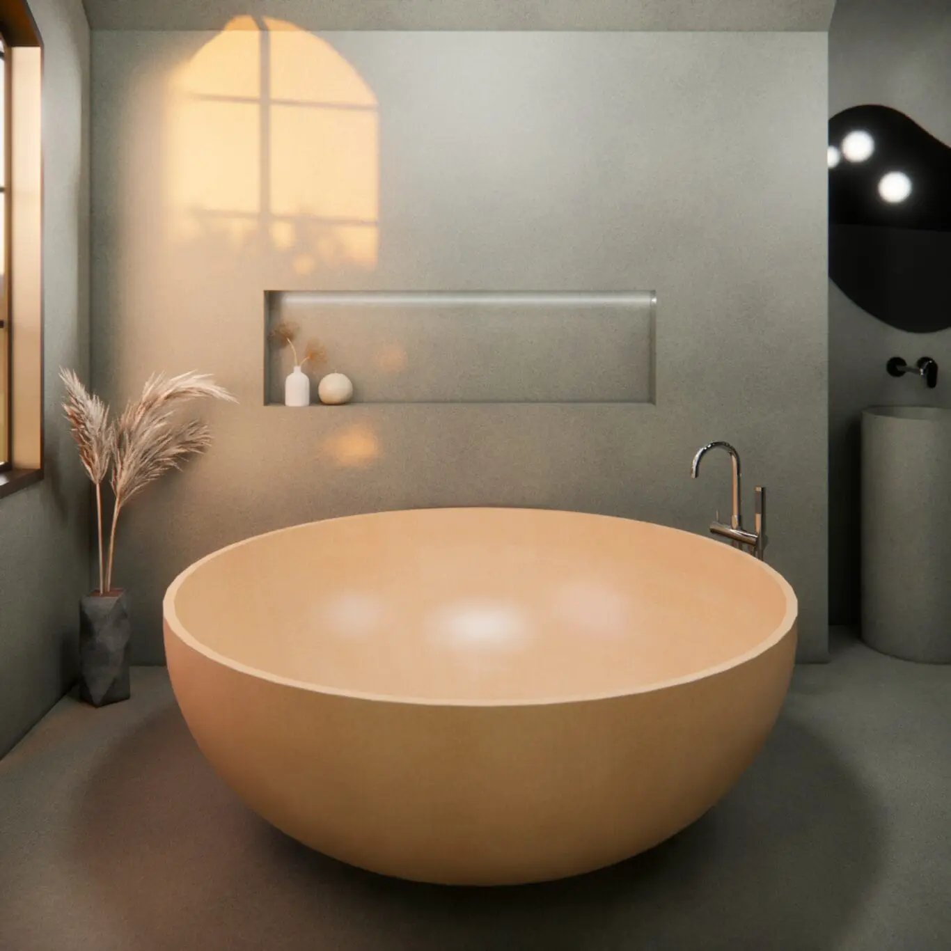 Balux Kopa 65 Concrete Freestanding Bathtub by Balux