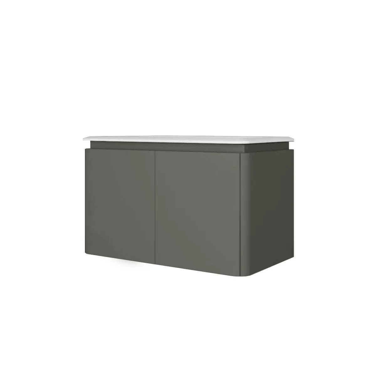green matte vanity