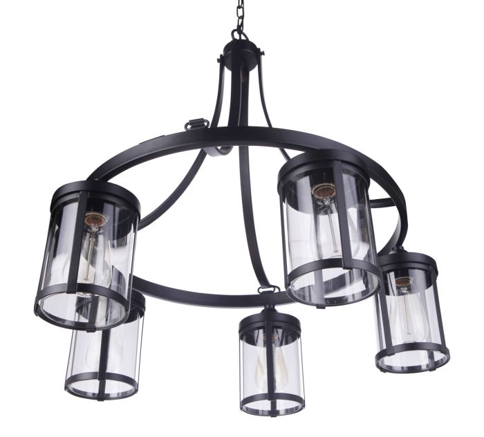 flat black chandeliers