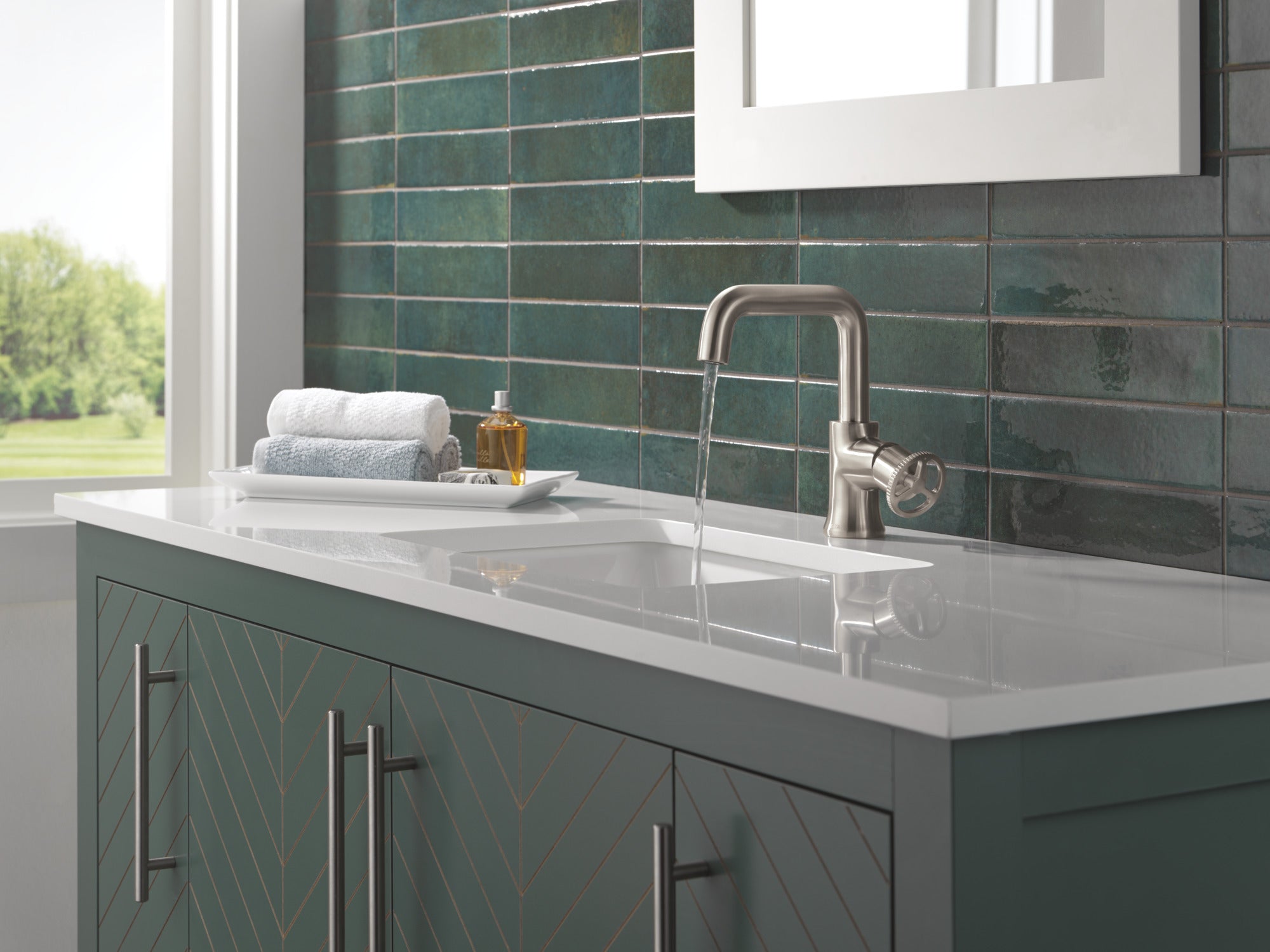 stainless bathroom faucet