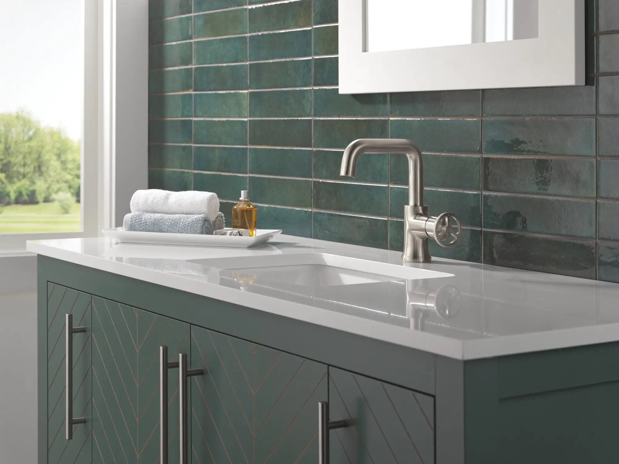 stainless bathroom faucet