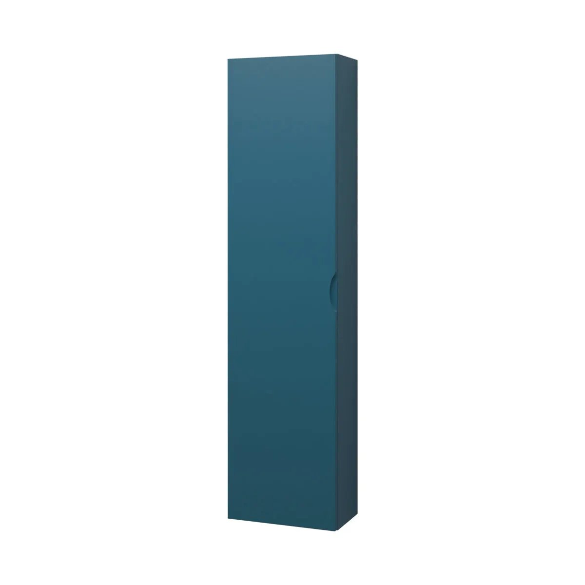 petrol blue linen cabinet