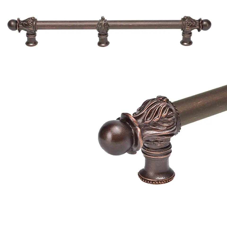 Carpe Diem Acanthus II Romanesque Style Appliance/Long Pull and Center Brace - 5/8" Smooth Bar by Carpe Diem